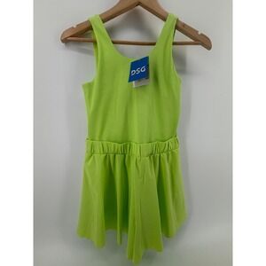 DSG Girls XL 16 Fashion Romper Pear Green Ribbed Athletic Skort Built-in Short
